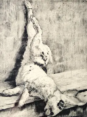 Willem Hendrik Bik - 1915 - fraaie Epr. d'Artiste droge naald Ets "Konijn" potloodgesigneerd kaufen? Bieten Sie von 25!