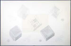 Wim Smits - Potlood, Architecture - Ingelijst (Groot) verkocht voor € 80!