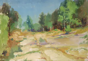 Jan Stapper - Ingelijste aquarel , Soestduinen – Lijst, 41 x 51 cm. – 1932 kopen? Bied vanaf 1!