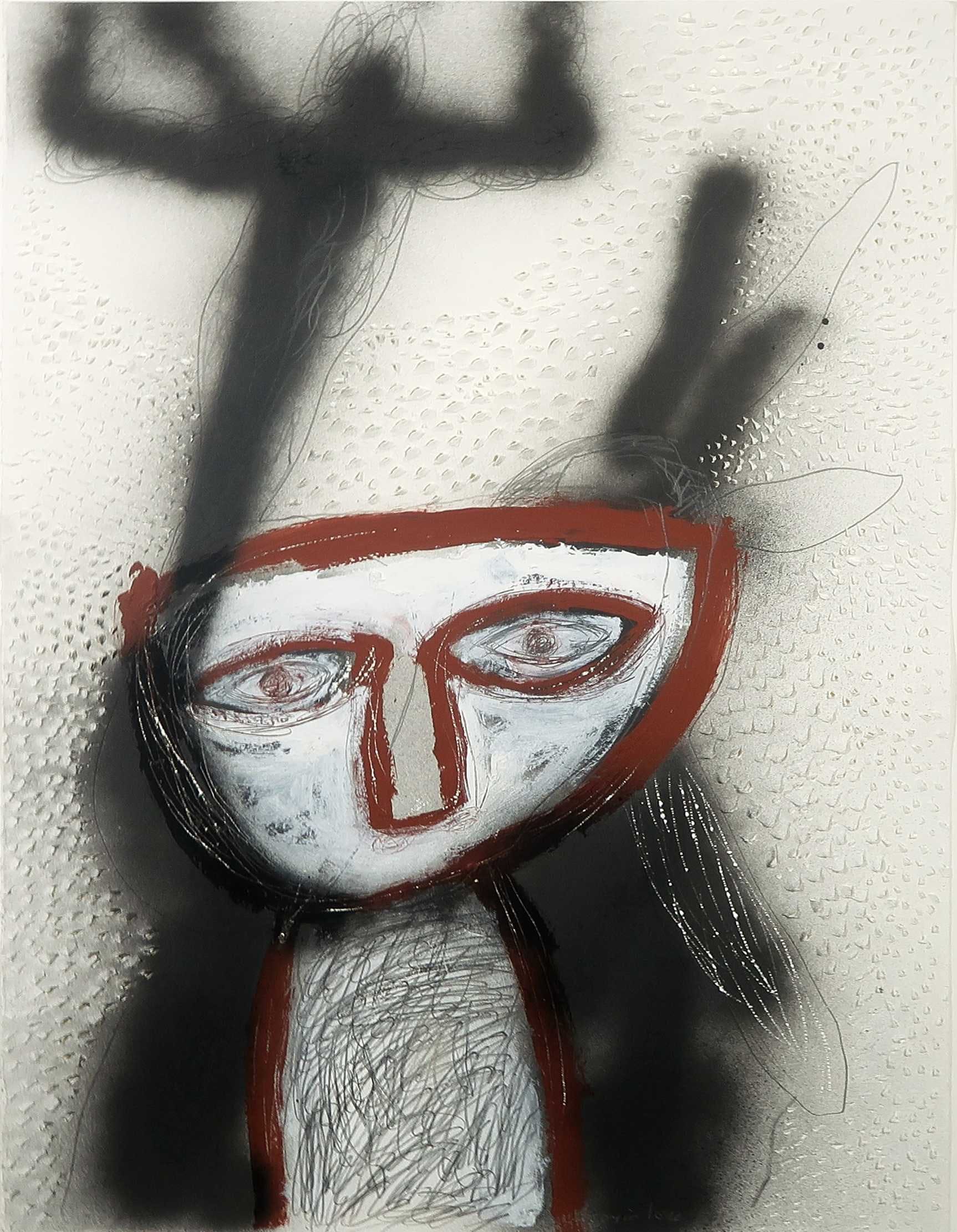 Toyin Loye - Gemengde techniek op papier, Bush Spirit - Ingelijst (Groot) kopen? Bied vanaf 300!