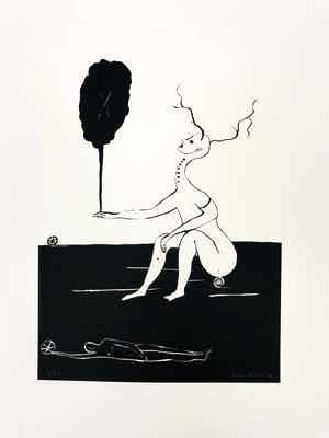 Henk Visch - Uit de serie 'Vijf tekeningen 1999' verkocht voor € 75!