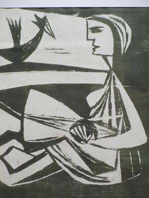 Gust Romijn - Musicerende figuur - Litho kopen? Bied vanaf 40!