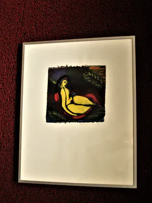 Cocki Vink - Expressionsitisch Acrylverf op textiel - "liggend naakt in bloem" gesigneerd kopen? Bied vanaf 31!