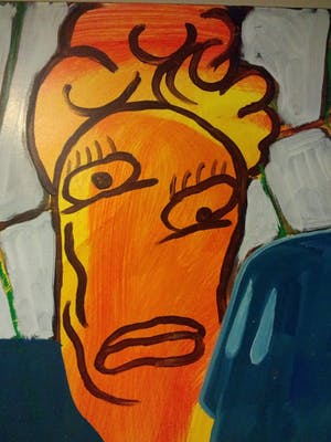 Kamagurka - groot schilderij gemaroufleerd op linnen 140 x 100 cm, gesigneerd kopen? Bied vanaf 2600!