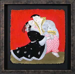 Ada Breedveld - Zeefdruk, Femmes Japonnaises V - Ingelijst verkocht voor € 50!