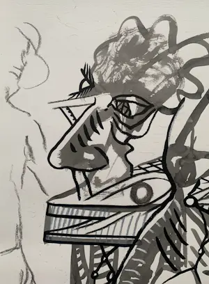 Thomas van der Linden - gemengde techniek op papier | 'The Worldly Portraits' | 1990 kopen? Bied vanaf 125!