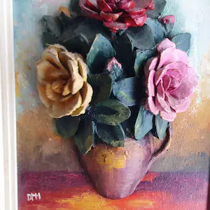 Gerdina Johanna Horvers - Reliëfschilderij met Bloemen kopen? Bied vanaf 35!