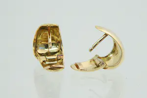 64 - massief 18Krt paar geel gouden en glanzend gepolijste "klap creolen" kopen? Bied vanaf 350!