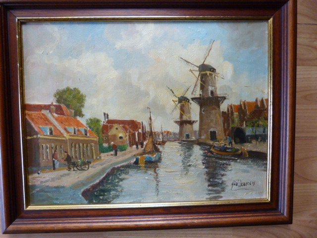 Adri Verveen - ( 1912 - 1988 ) - Dorp aan vaart met molens kopen? Bied vanaf 1!