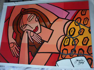 Jacqueline Schäfer - Kleurenzeefdruk SLAAP Hand gesigneerd--GROOT!! kopen? Bied vanaf 120!