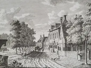 Carel Frederik Bendorp (I) - Gezicht van de Markt op de kerk te Bolswerd en 't dorp Jorwerd. kopen? Bied vanaf 65!