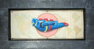 Jan Bollaert - Acryl op papier, Tetsui Tyin - Ingelijst (Groot) verkocht voor € 1!