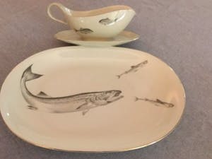 Heinrich & Co - Porseleinen visschaal met sauskom kopen? Bied vanaf 10!