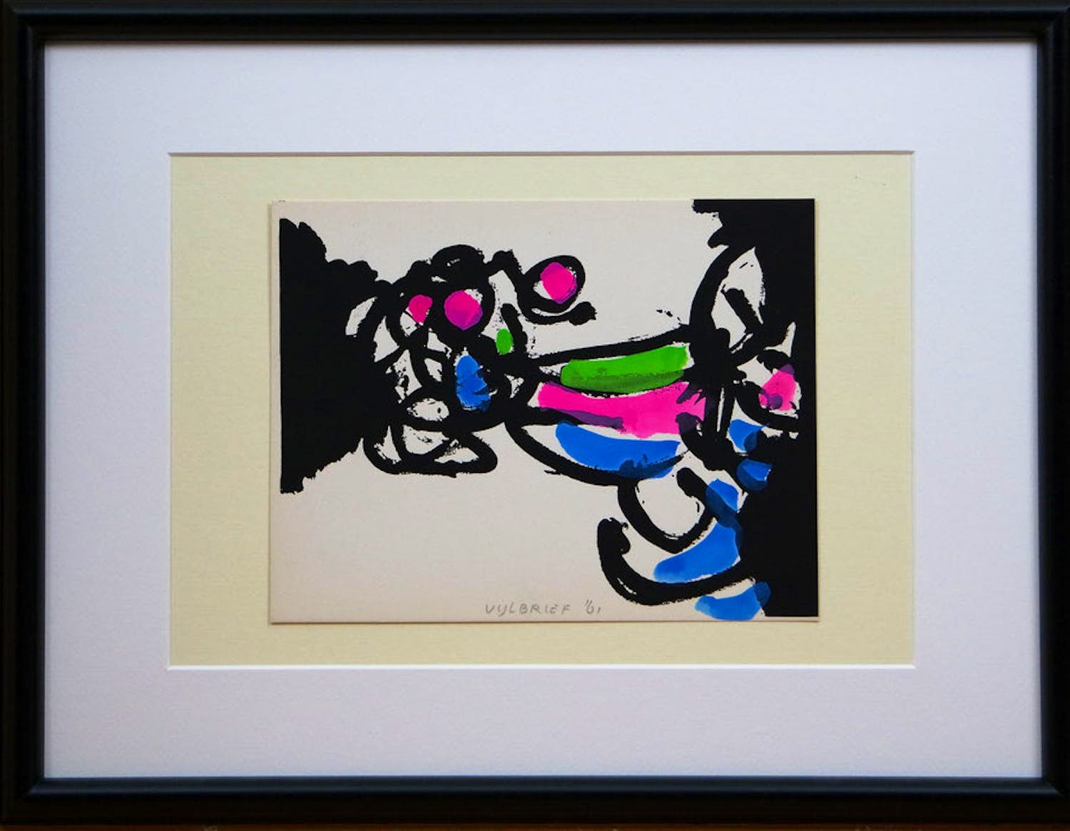 Ernst Vijlbrief - "Abstracte compositie" - Hand gesigneerde zeefdruk verkocht voor € 30!