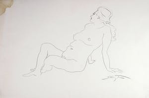 Jan Sluijters (jr.) - Potloodtekening, Leunend naakt kopen? Bied vanaf 1!