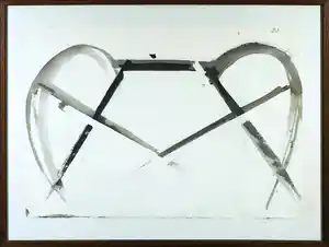 David van de Kop - Aquarel op papier, Zonder titel - Ingelijst verkocht voor € 70!