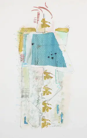 Miriam Slaats - Gemengde techniek op papier, Experiment I t/m III - Ingelijst kopen? Bied vanaf 1!