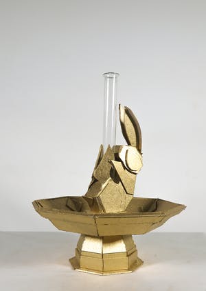 Lars Borst - 3D werk van karton met glazen testbuis kopen? Bied vanaf 1!