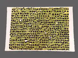 Buy Jef Diederen - grote olijfgroene Linosnede "Krekels 2B" op Japans - kleine oplage (45) - gesign? Bid from 100!