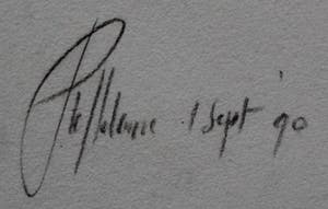 Piet Klaasse - 2 tekeningen op 1 vel: Strijk kwartet + huis op achterijde - 1990 kopen? Bied vanaf 75!