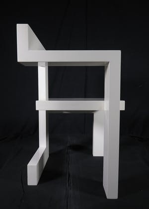 Gerrit Rietveld - (naar) - Wit gelakte houten Steltman stoel (links) kopen? Bied vanaf 500!