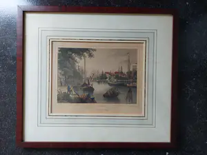 Ludwig Rohbock - handgekleurde staalgravure van Leuvehaven Rotterdam kopen? Bied vanaf 1!