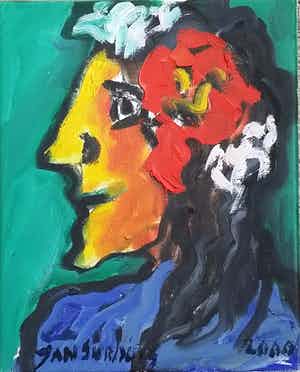 Jan Sierhuis - Tango Danseres -- olie op doek verkocht voor € 250!