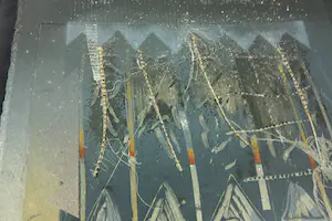 Mark van Hove - Lot van twee collages op gedrukte achtergrond kopen? Bied vanaf 1!