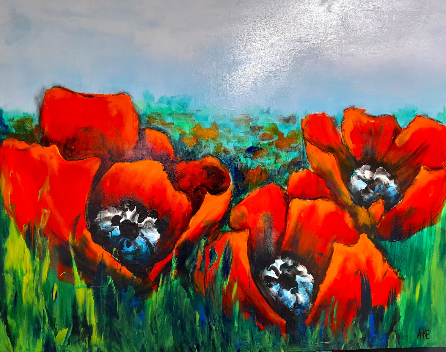 Anke Peddemors - Papavers 100x80x4cm verkocht voor € 50!