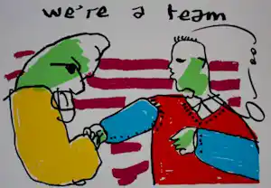 Herman Brood - zeefdruk: We're a team kopen? Bied vanaf 295!