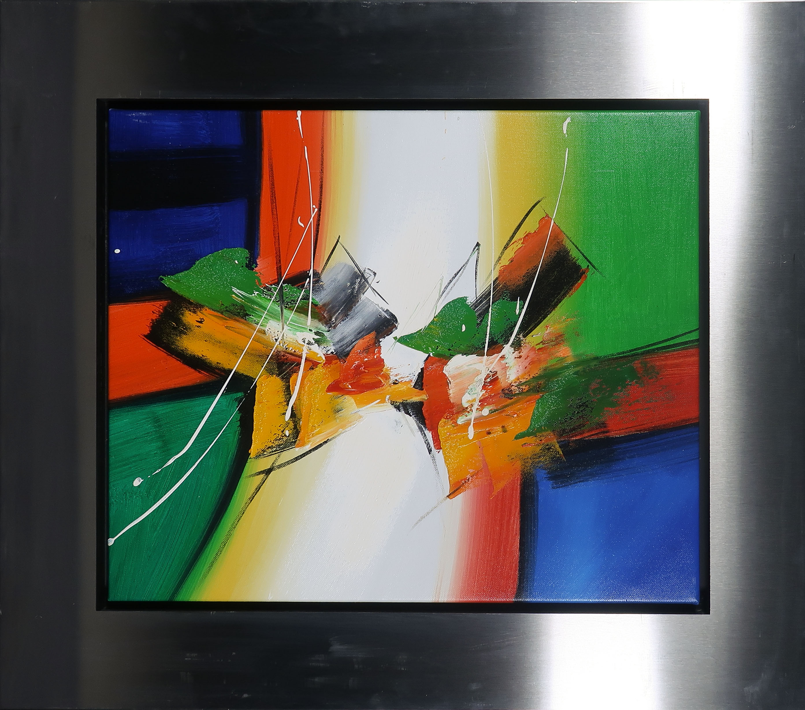 Lee Cole - Acryl op doek, Zonder titel - Ingelijst verkocht voor € 1!