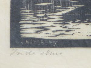 Antonius Hubertus Nordberg - In de sluis - Hout/linosnede kopen? Bied vanaf 25!