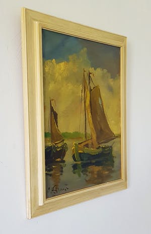 Niet of onleesbaar gesigneerd - zeilboten aan land. kopen? Bied vanaf 1!