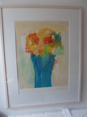 Eugene Brands - Zeefdruk van Eugene Brands ( CoBrA) - Blauwe Vaas kopen? Bied vanaf 240!