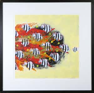 Gino Sauerbier - Zeefdruk, When the moment comes - Ingelijst verkocht voor € 40!