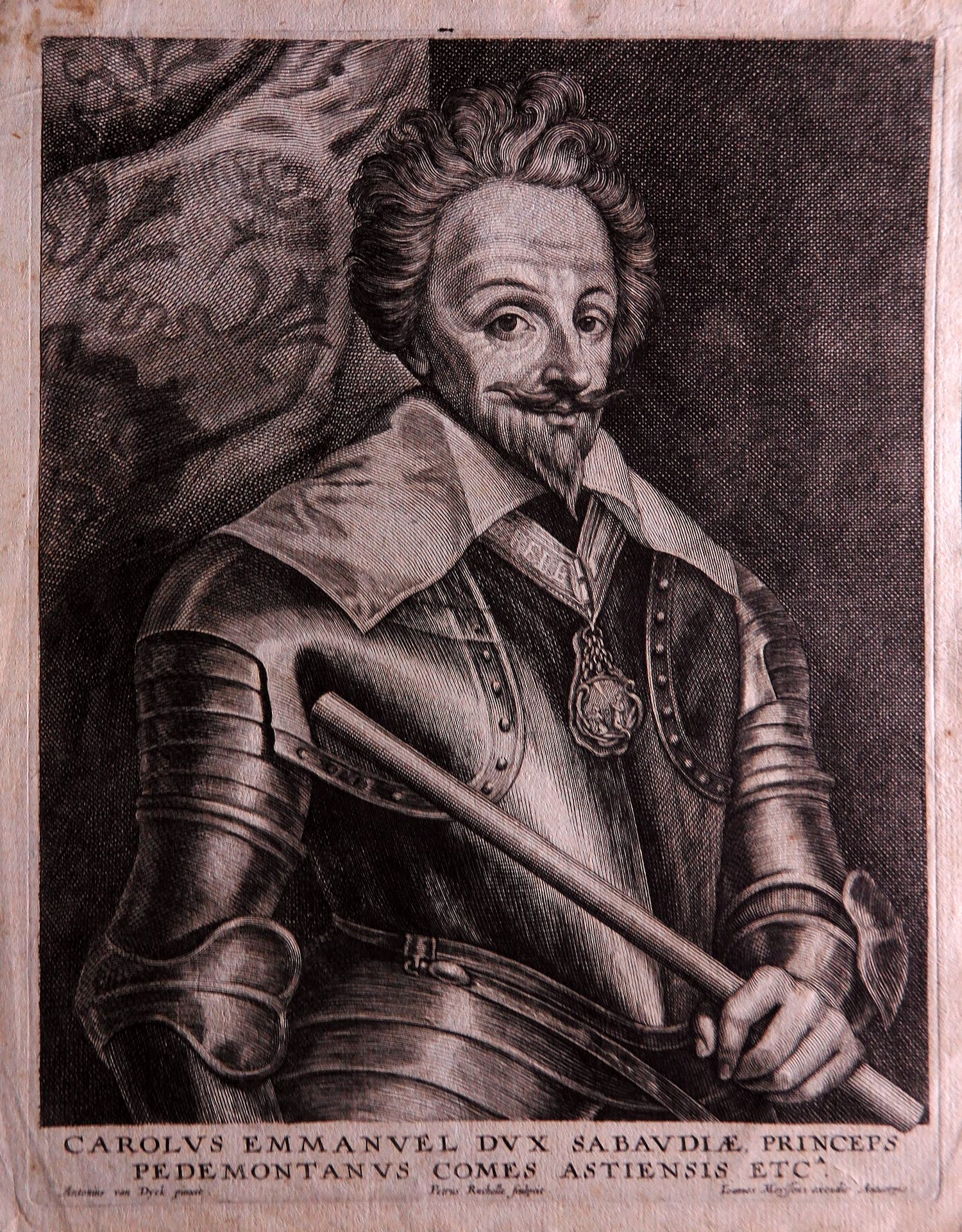 Peter Rucholle - Kopergravure, Portret van Karel Emanuel I, naar Anthoon van Dyck kopen? Bied vanaf 1!
