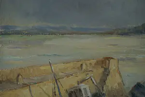 Niet of onleesbaar gesigneerd - Drooggevallen scheepjes aan Frans strand kopen? Bied vanaf 10!