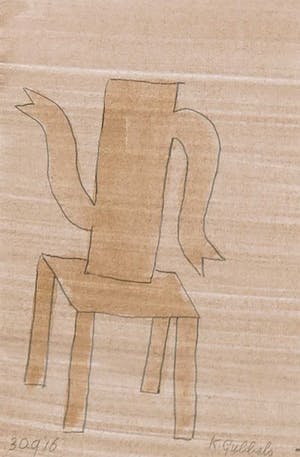 Klaas Gubbels - Karakteristiek werk in gemengde techniek op papier - Ingelijst kopen? Bied vanaf 300!