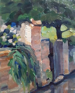 Maarten van der Meer - Beekrand + zicht op de kerk van Thorn kopen? Bied vanaf 60!