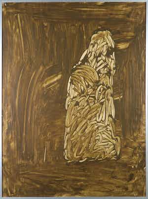 Hans van der Pennen - Gouache op papier, Zonder titel - Ingelijst (Groot) verkocht voor € 50!