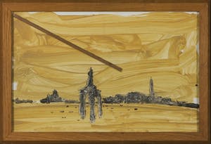 Hans van der Pennen - Klei, inkt en acryl op papier, Stadspoorten Venetië - Ingelijst kopen? Bied vanaf 1!