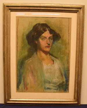 Niet of onleesbaar gesigneerd - Vrouwenportret - Pastelkrijt op papier kopen? Bied vanaf 10!