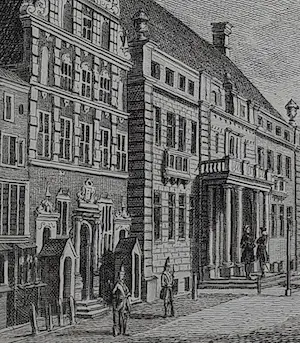 Hendrik Spilman - De Groote Kerkhof te Deventer met de Duin-Poort, ’t Stadhuis en ’t Landshuis kopen? Bied vanaf 25!