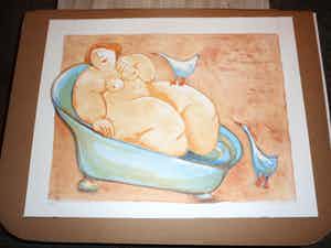 Ada Breedveld - Zeefdruk. Titel, "Visiting Time" . verkocht voor € 50!