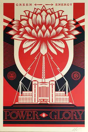 Shepard Fairey - GREEN POWER verkocht voor € 1!