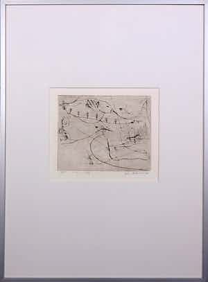 Henk Visch - Ets, De weg.. nr. 6 - Ingelijst verkocht voor € 100!