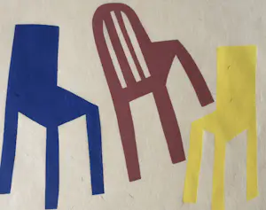 Klaas Gubbels - houtdruk ‘Stilleven met drie stoelen ’ - 2000 - oplage 30 kopen? Bied vanaf 350!