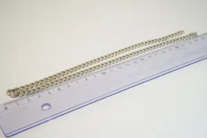 46 - 1e gehalte zilveren gourmette collier met platte schakels kopen? Bied vanaf 120!