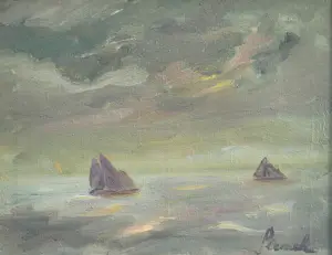 Constant Permeke - Zeegezicht bij zonsondergang kopen? Bied vanaf 2500!