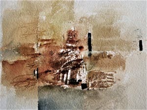 Francis Mean - Intrigerende gemengde techniek (zand,olieverf ea) "impressions du Maroc" gesign kopen? Bied vanaf 59!